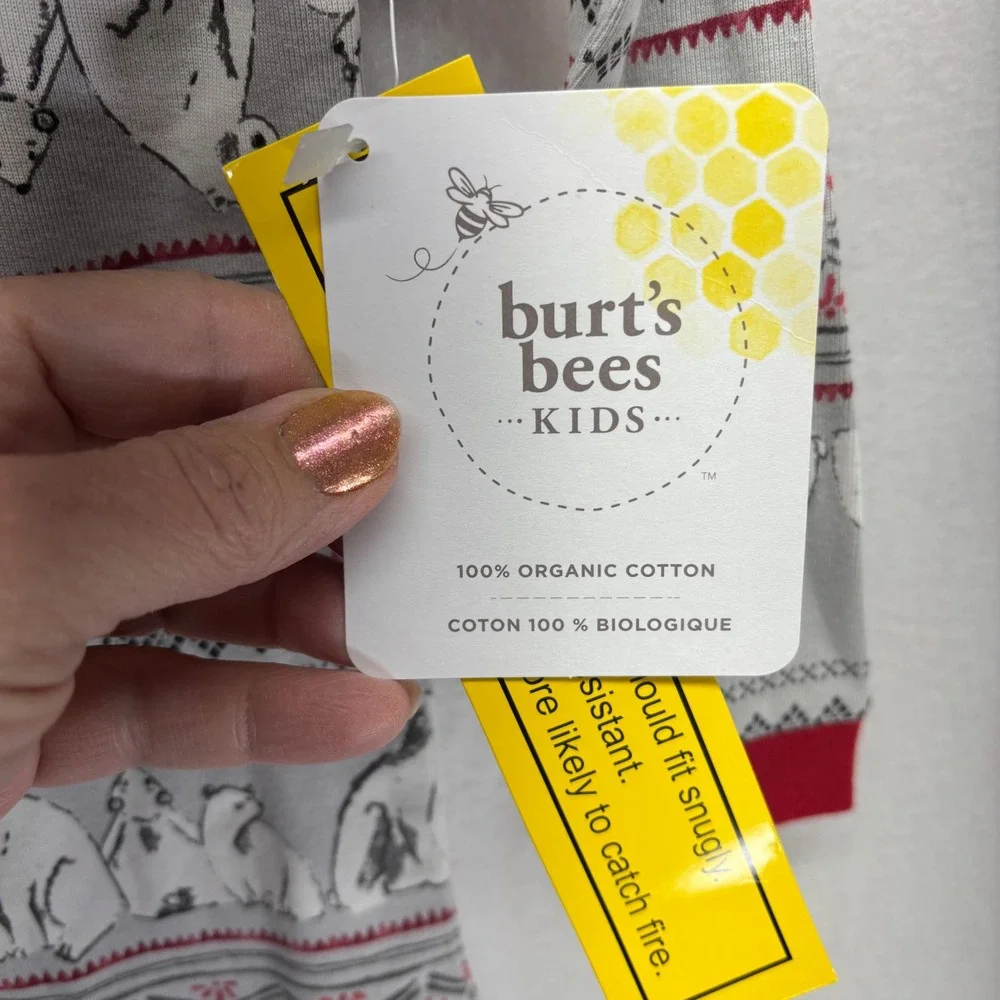Burts Bees Kids Organic Cotton Snug‎ Fit Pajama Top Polar Bear Print 2T